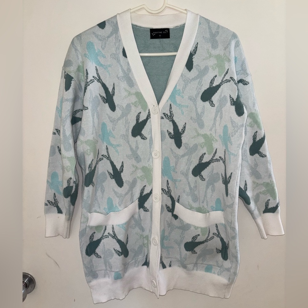 Fighting Eel cardigan koi print XS